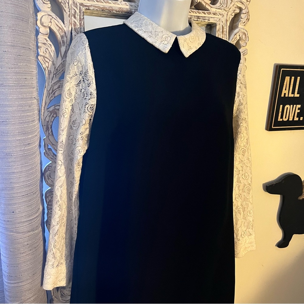 Black dress with lace sleeves